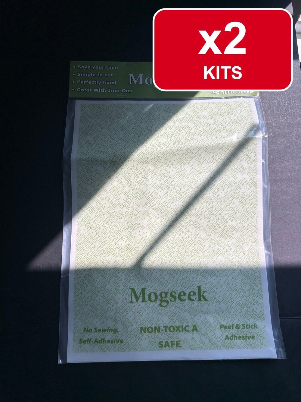 Mogseek Double Sided Patch Adhesive Kit 2 Pack No Sew Iron On Fabric Patches